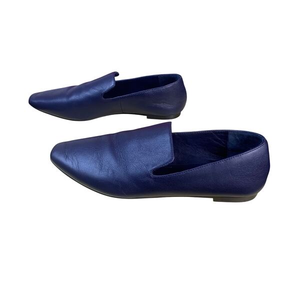 J.Crew Bennett Navy Blue Leather Pointed Toe Loafers Size 7 - Picture 4 of 10